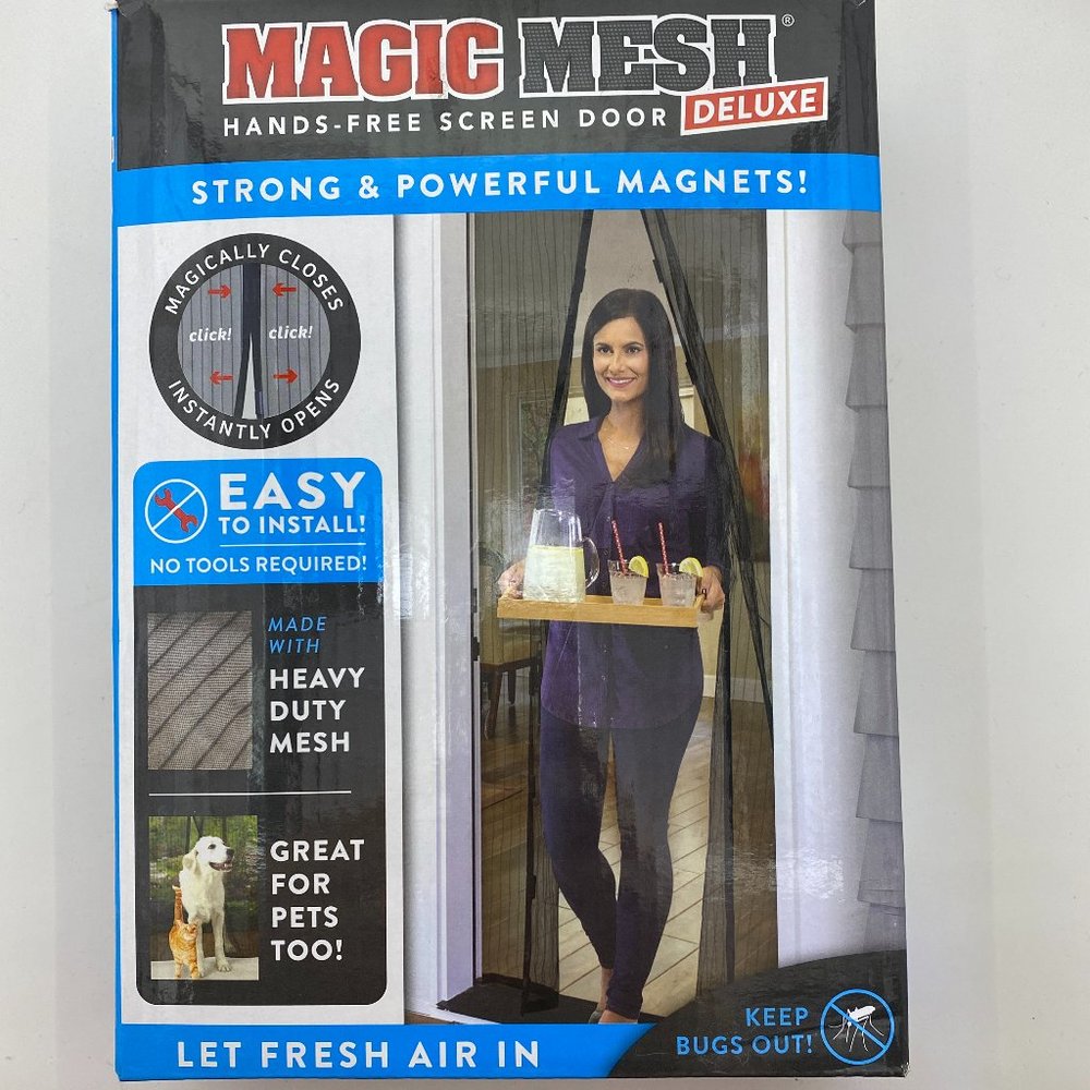 Magic Mesh Deluxe Hands-Free Screen Door Magnets DAMAGED BOX